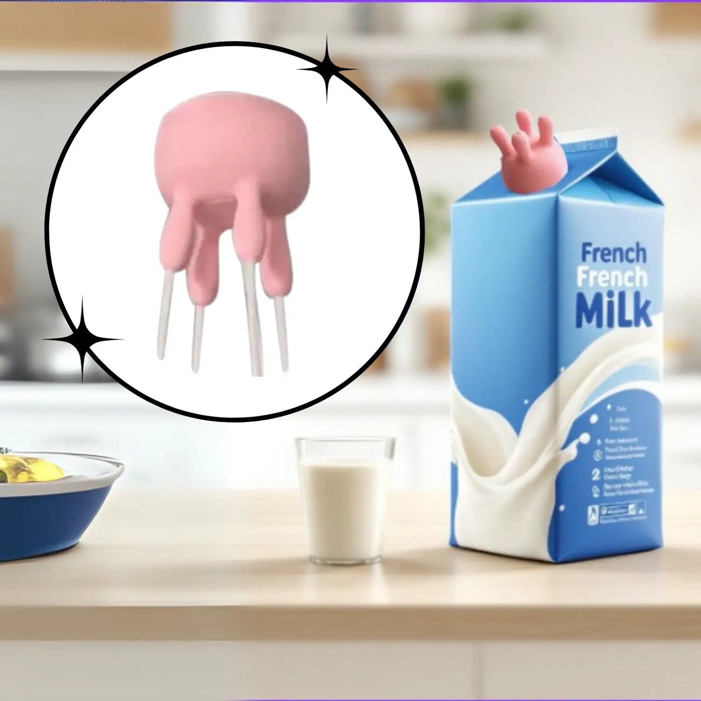 BOUCHON DE BOUTEILLE DE LAITEN FORME DE PIS DE VACHE âCAW-CAP-KIDS Paradis Cuisine