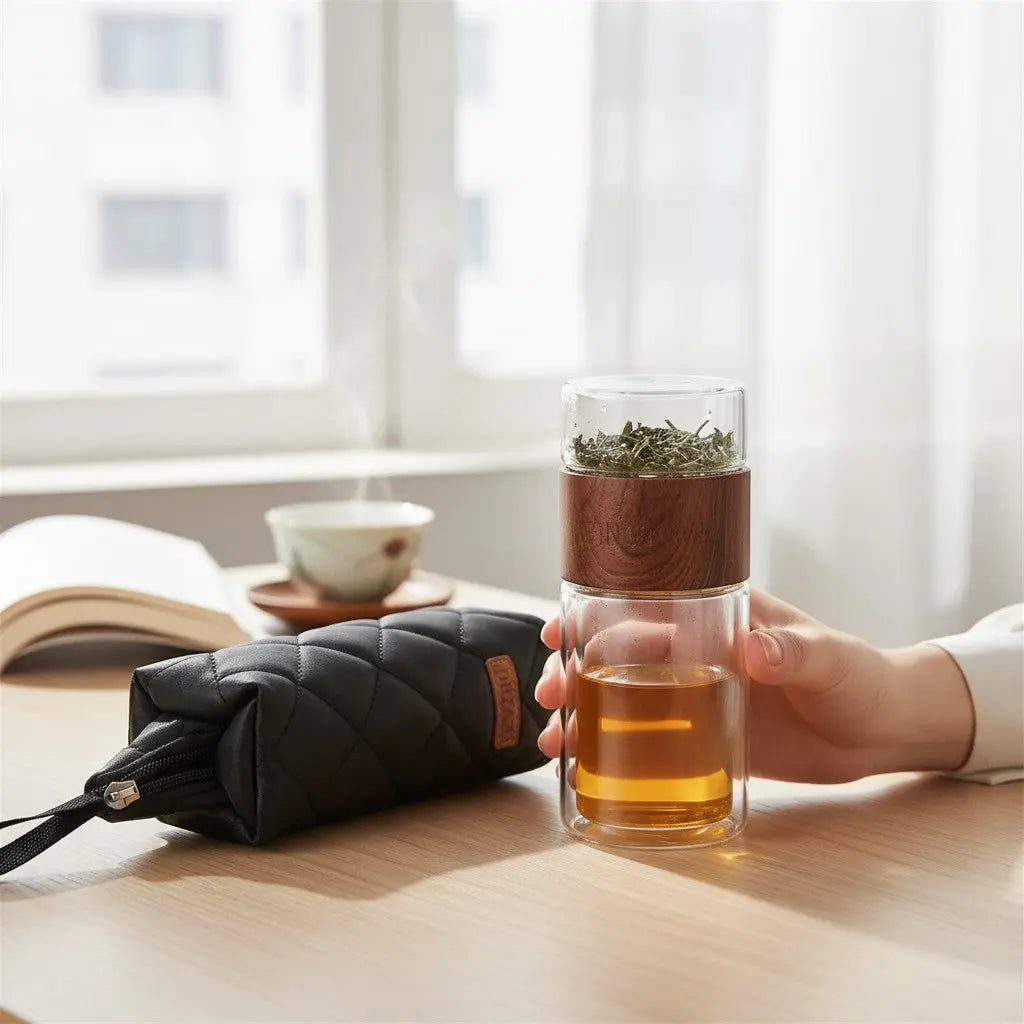 Bouteille en verre d eau de the etapes - Paradis Cuisine