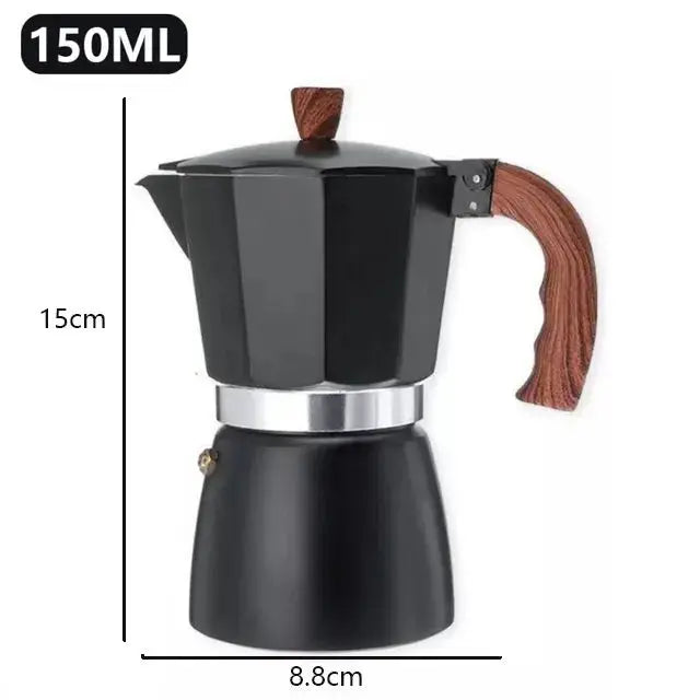 Cafetiere Italienne MOKA Mesures 150ML Noir