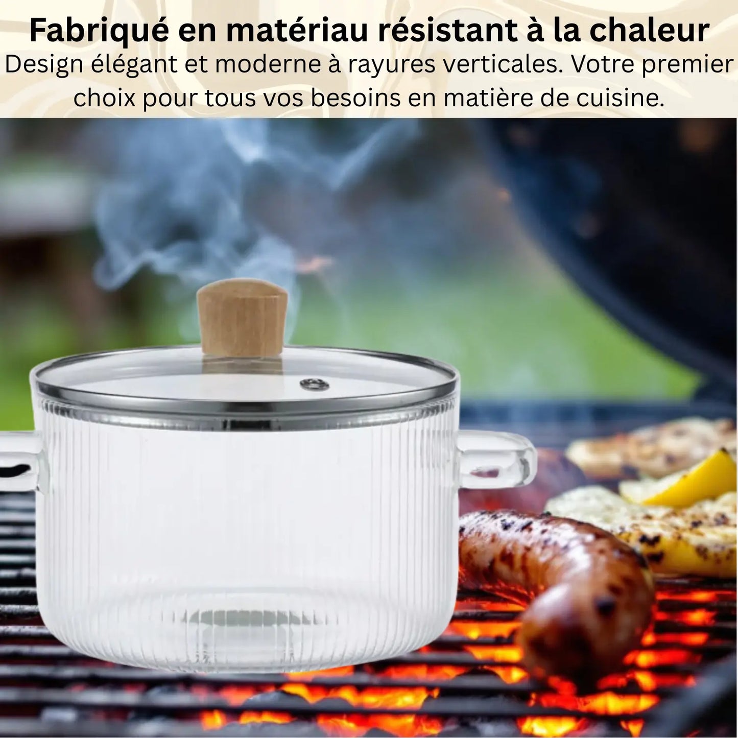 Casserole en verre │ Cristal Pot - Paradis Cuisine