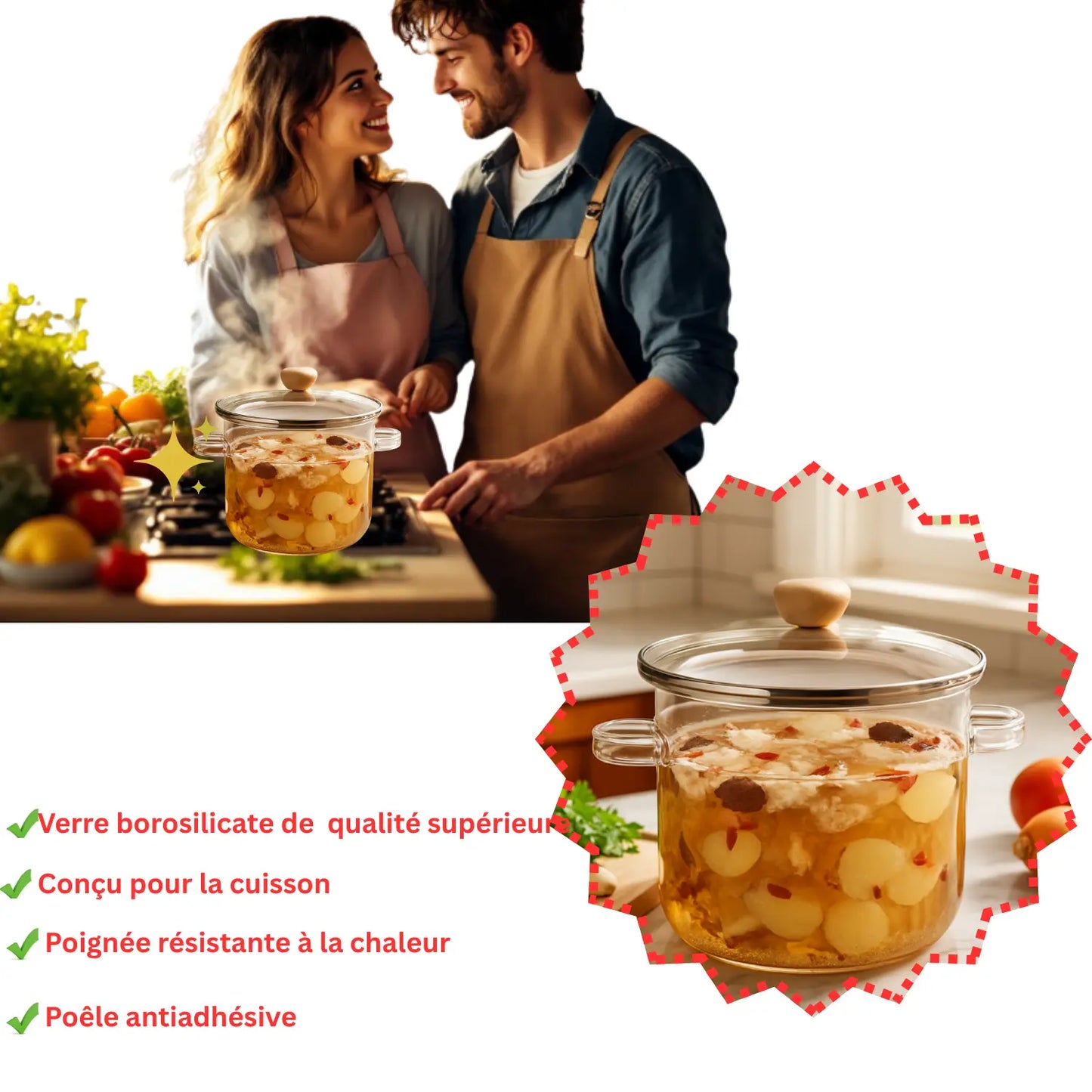Casserole en verre │ Cristal Pot - Paradis Cuisine