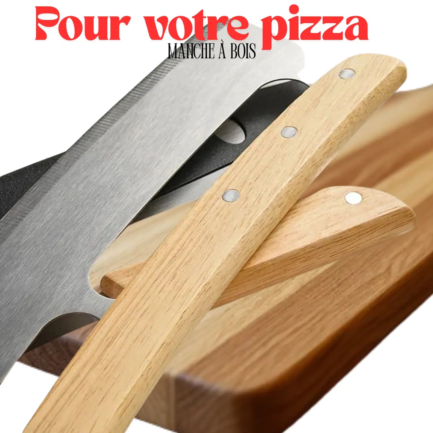 Couteau Ă pizza manche a bois