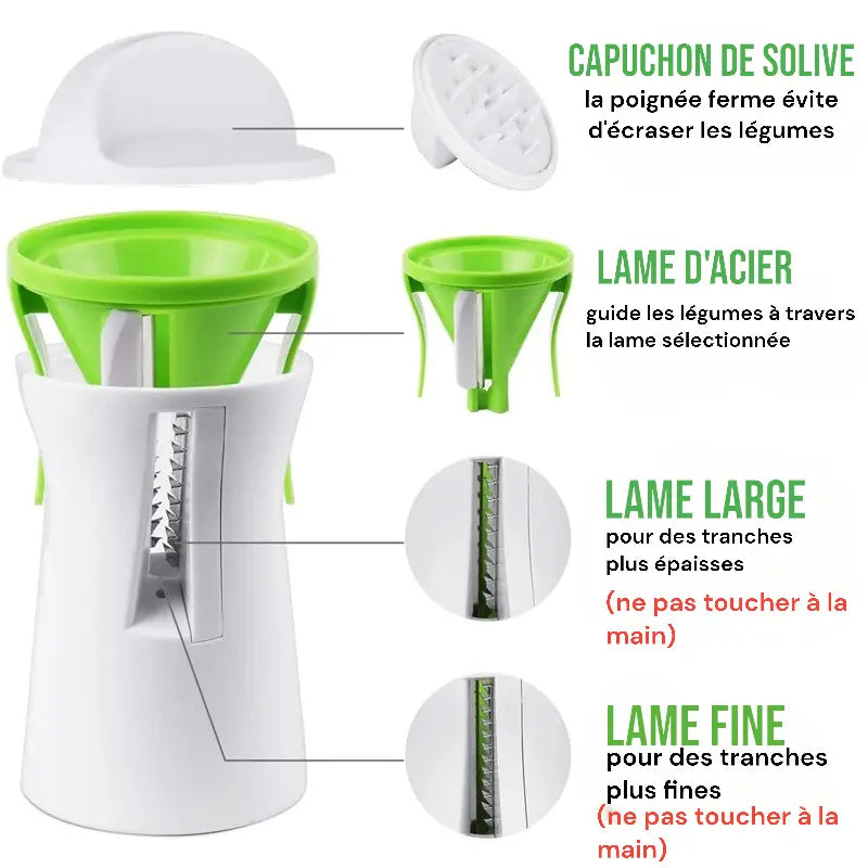 Coupe légumes en spirale - Mandoline - VegetableSpiralizer™ - Paradis Cuisine
