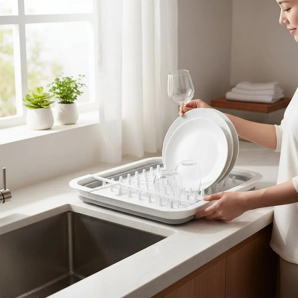 ÉGOUTTOIR À VAISSELLE PLIABLE │ SPACESAVER Paradis Cuisine