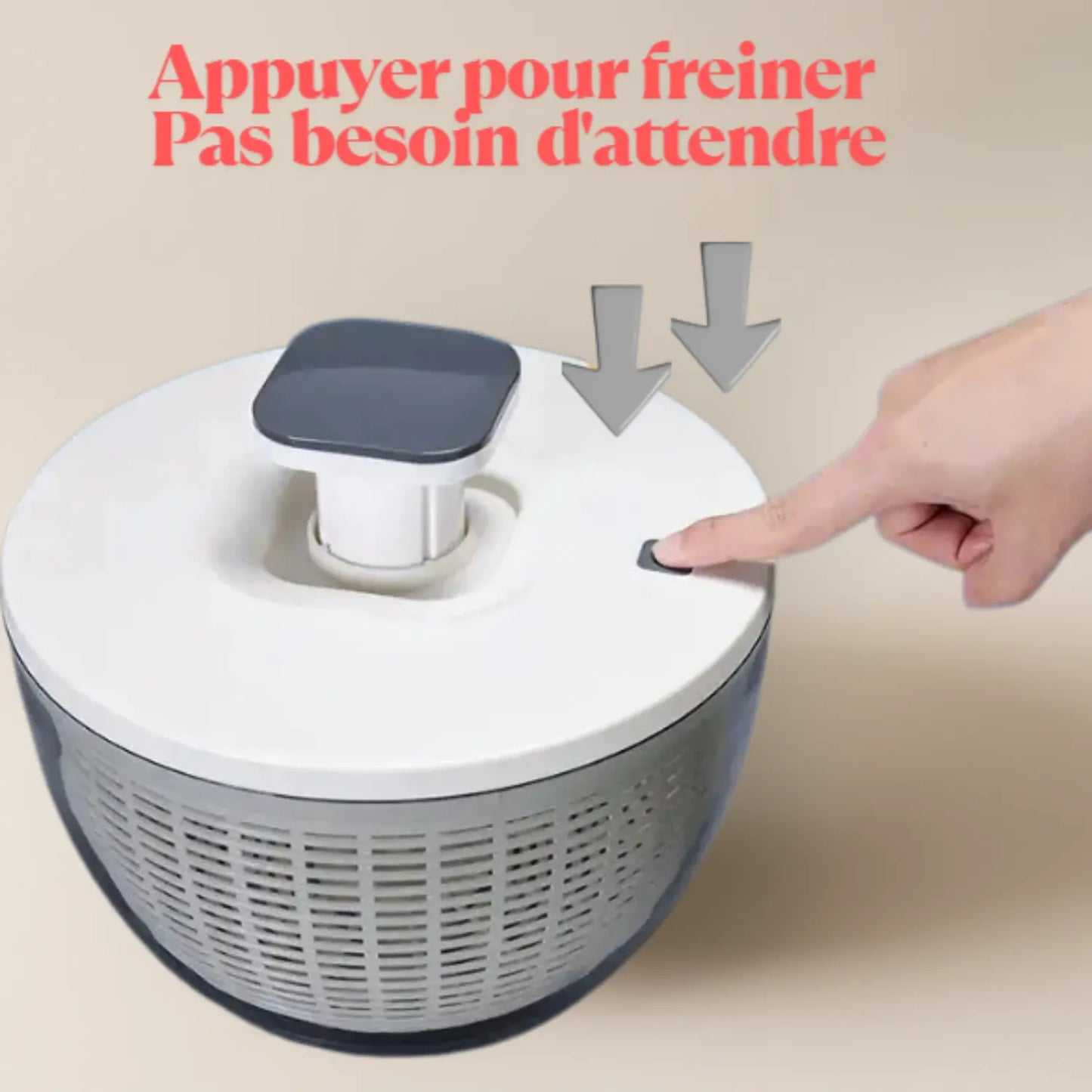 Essoreuse à salade bouton de franage