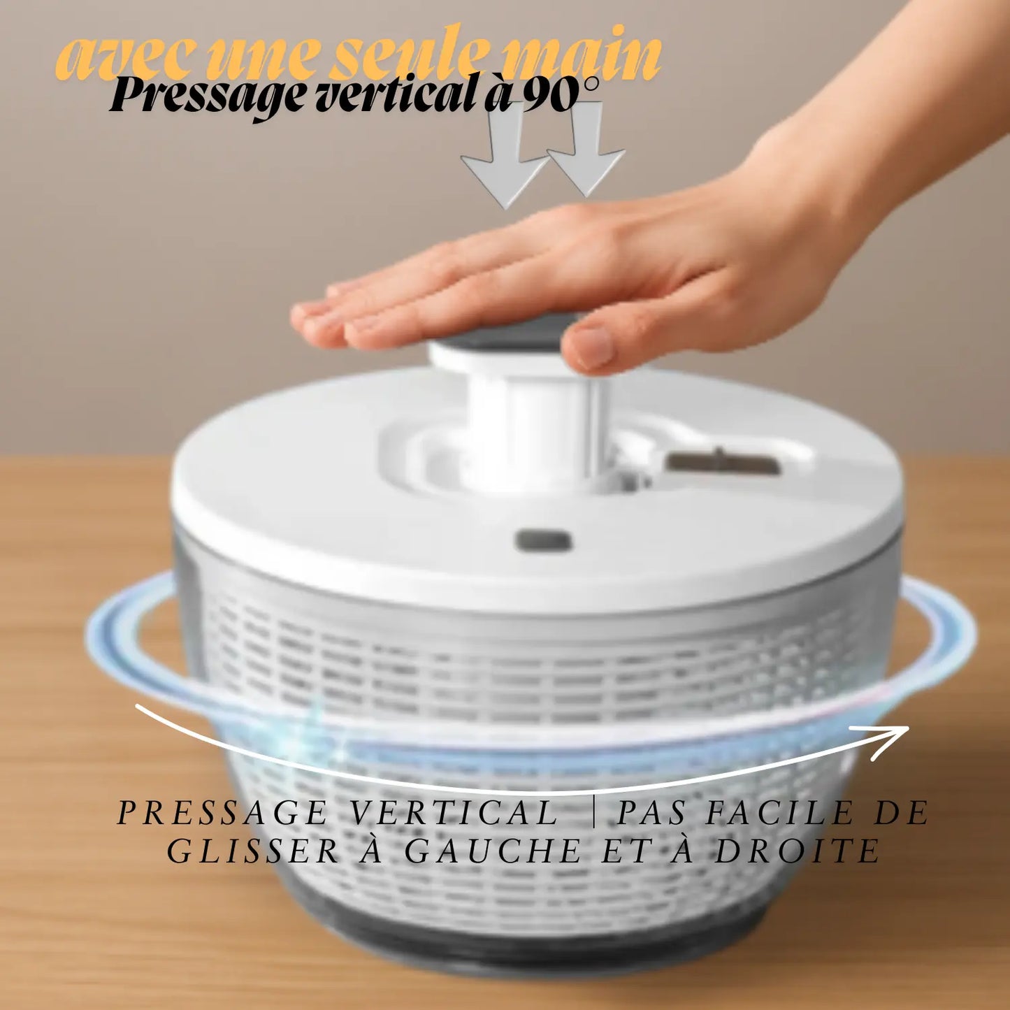Essoreuse à salade pressage vertical