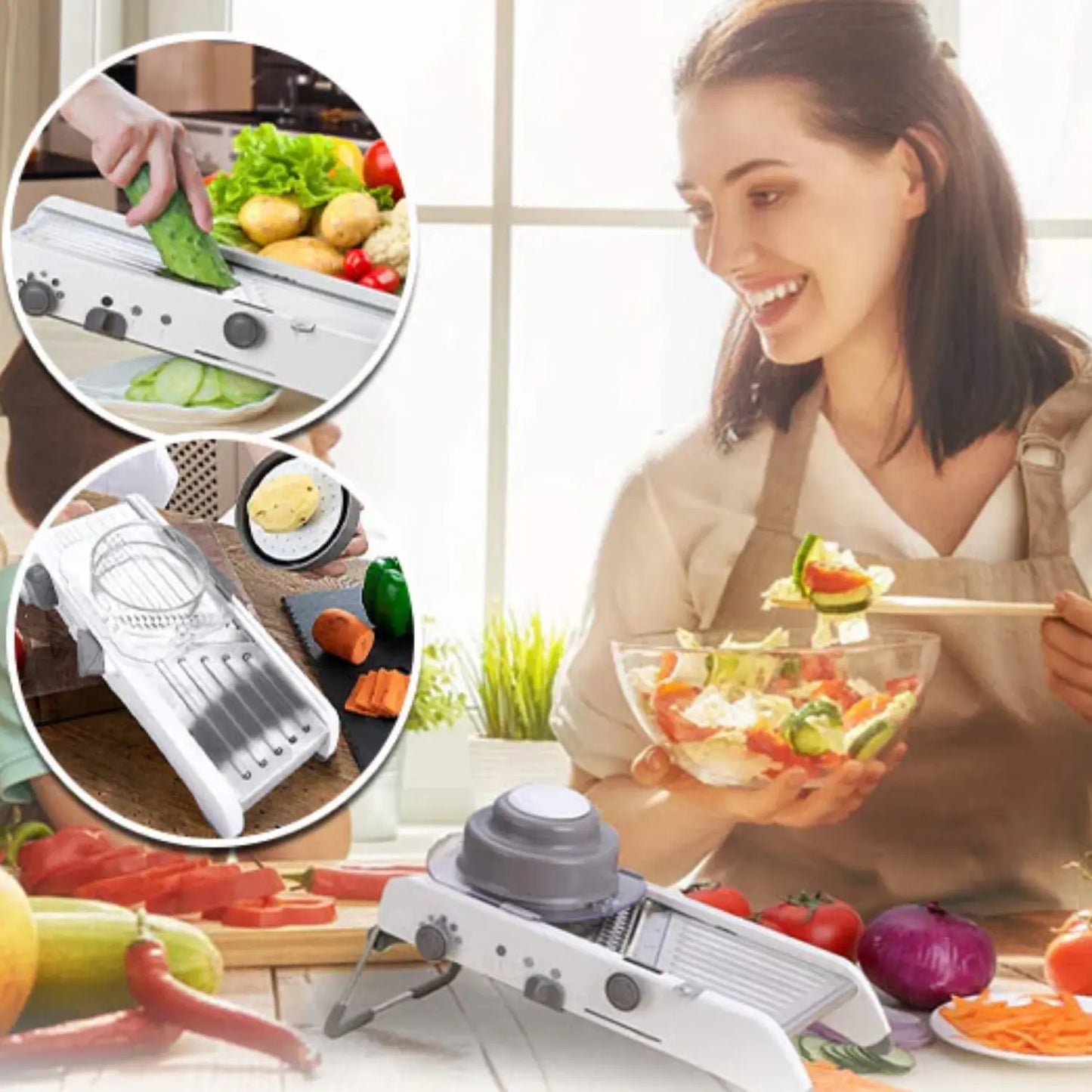 TRANCHEUSE RÉGLABLE GRISE | MANDOLINE RÉGLABLE Paradis Cuisine