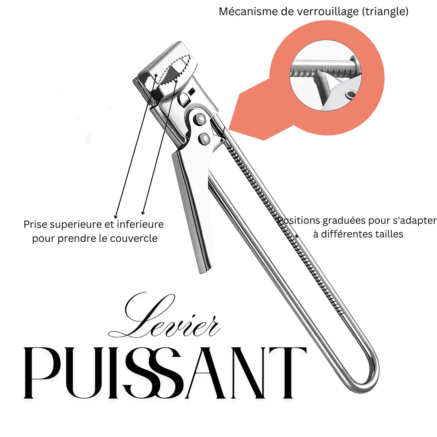 Ouvre bocal réglable en acier-Bocal opener - Paradis Cuisine