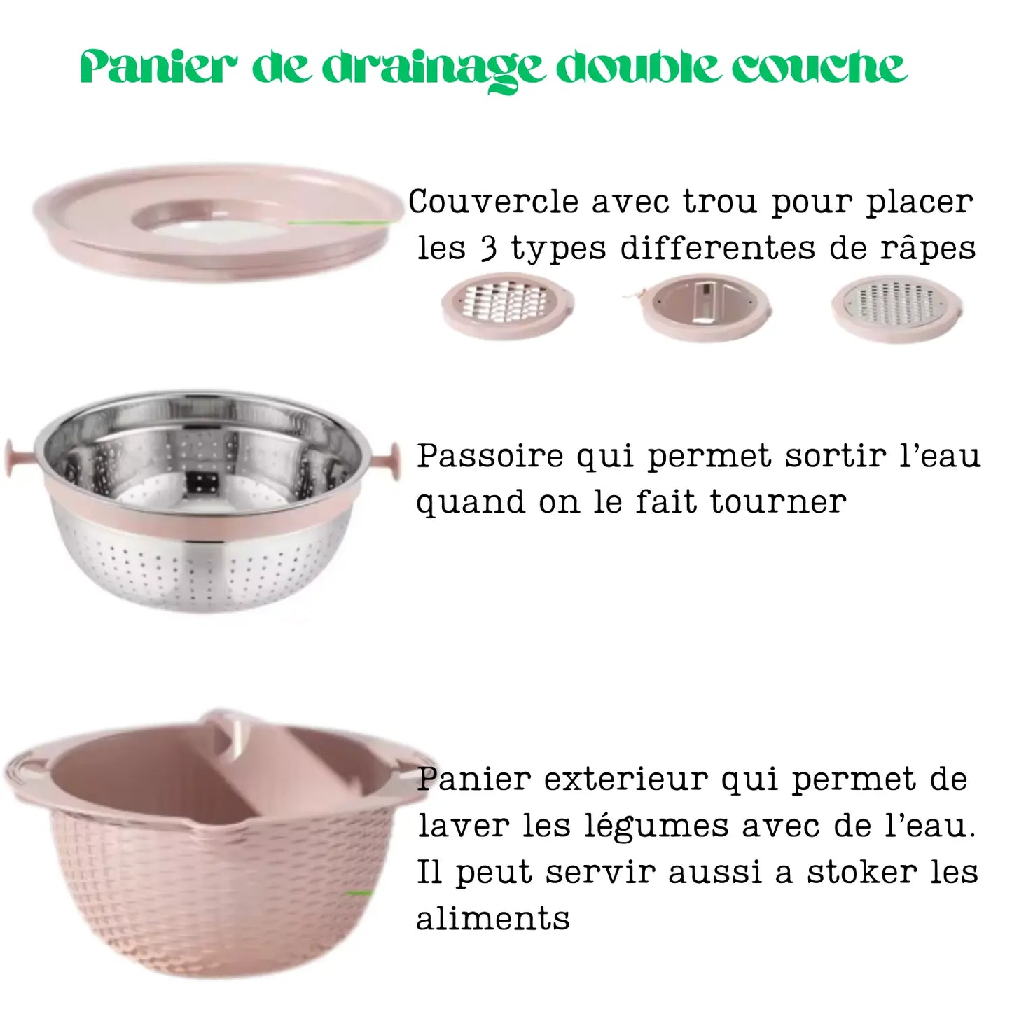 Passoire double couche drainage