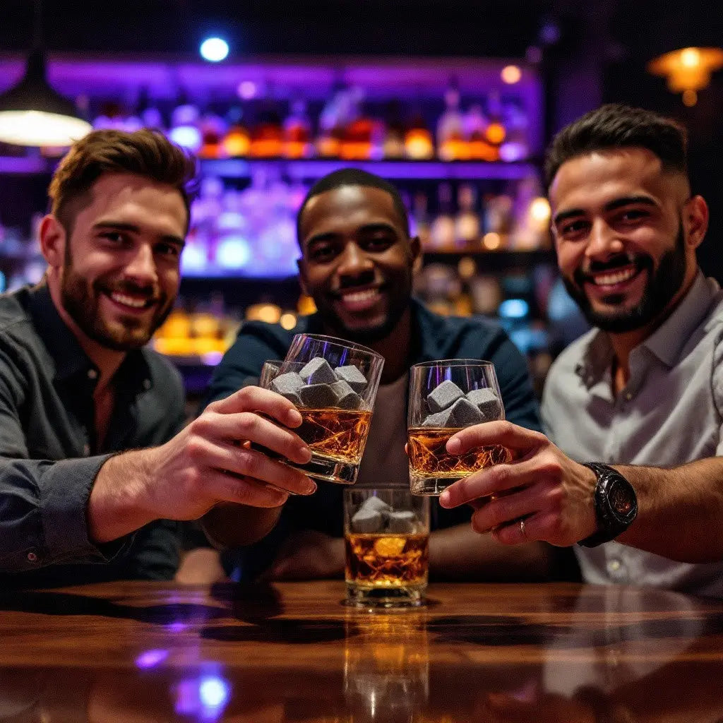 Pierre a whisky trois homme en train de les utiliser