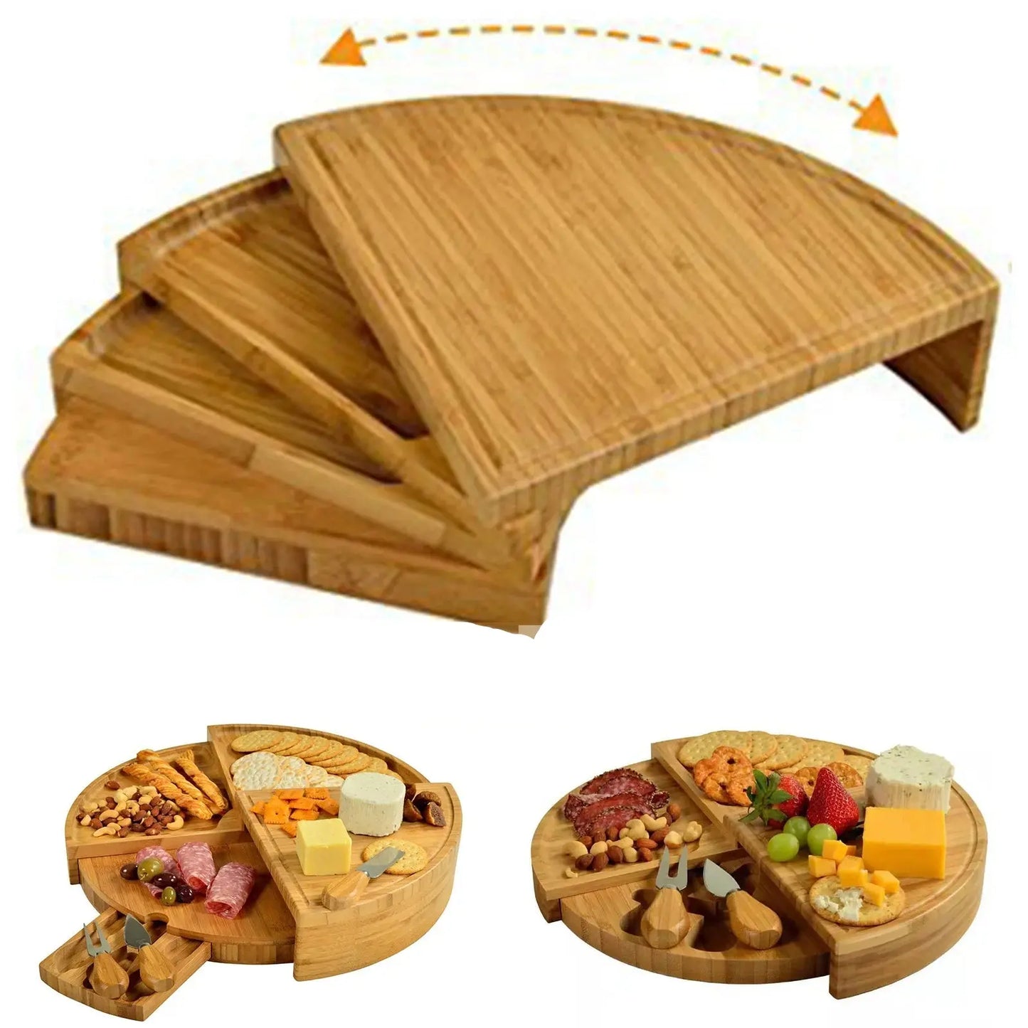 Planche apero fromage avec couteaux rotation