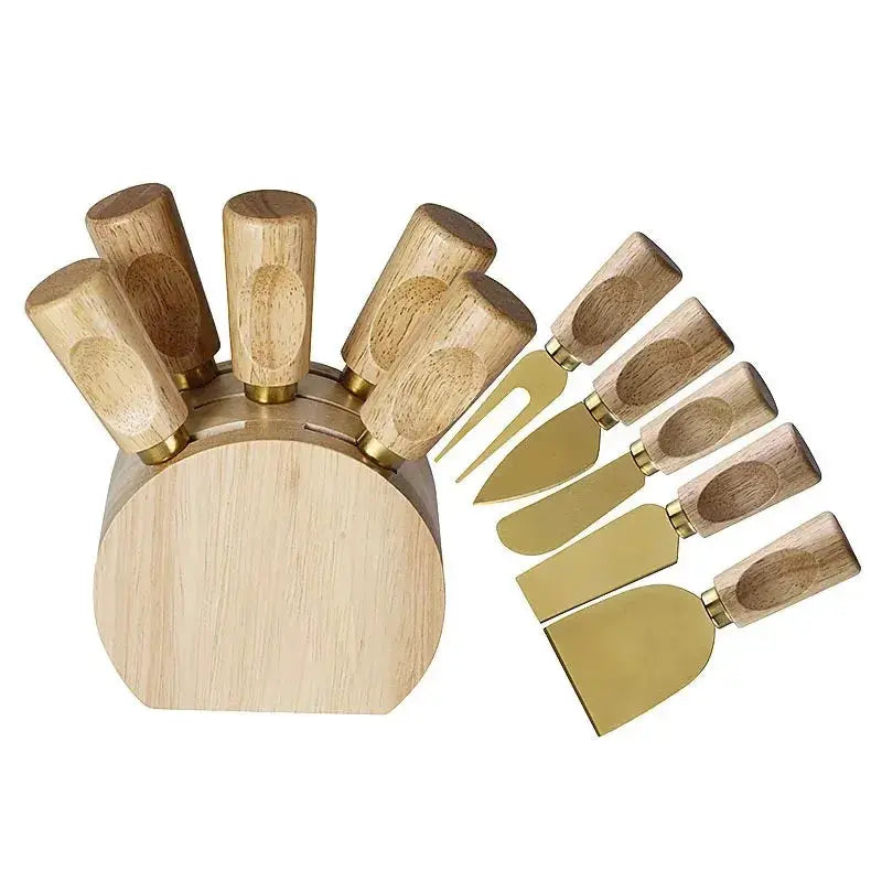 Set de couteau à fromage bois et 5 couteaux