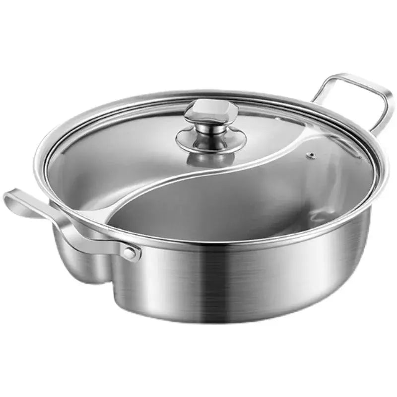 316 Stainless Steel 32cm Divided Hot Pots Fondue Chinese Soup Hotpots Induction Cooker Cooking Pot Twin Divided Paradis Cuisine