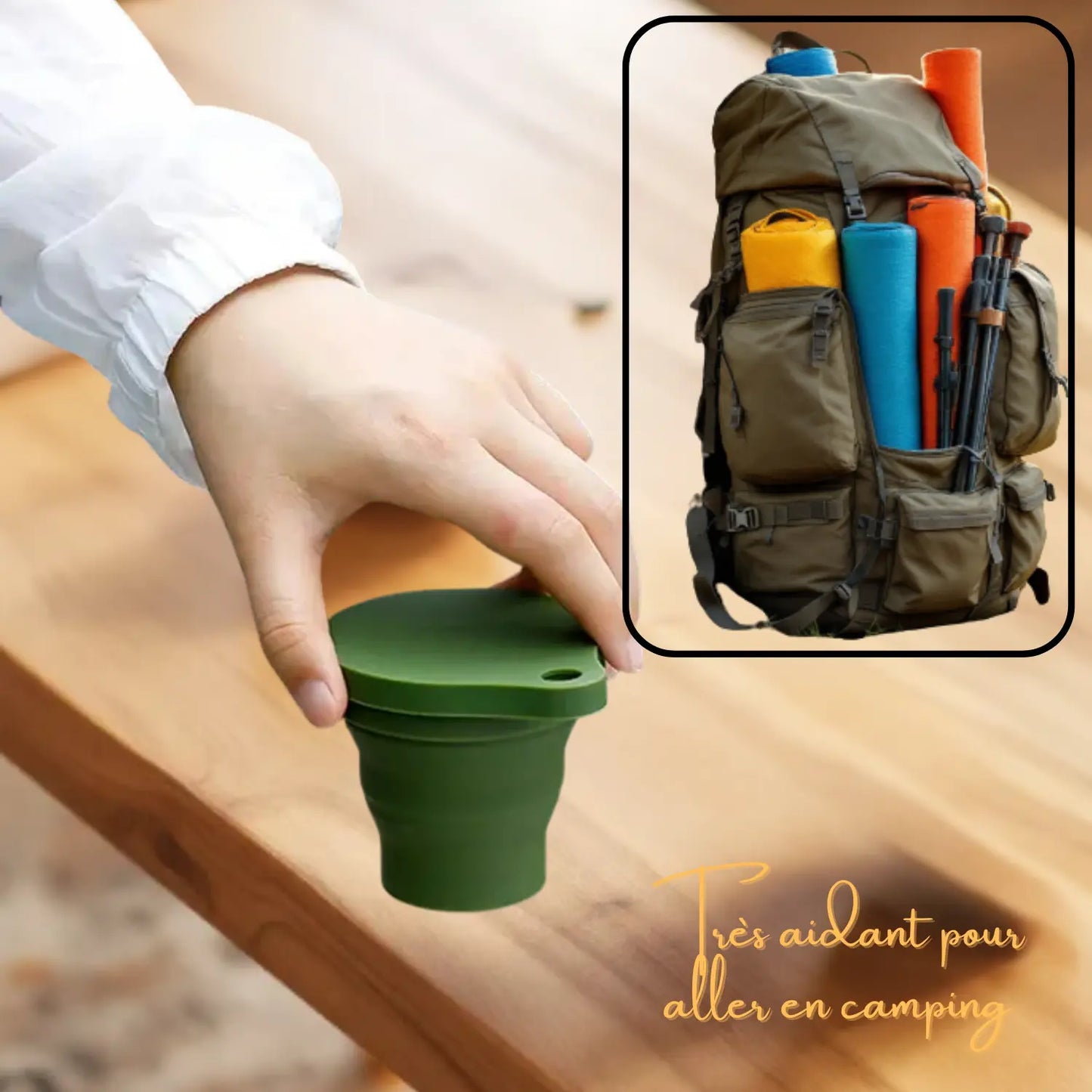 Tasse Pliable Portable Sac a Dos