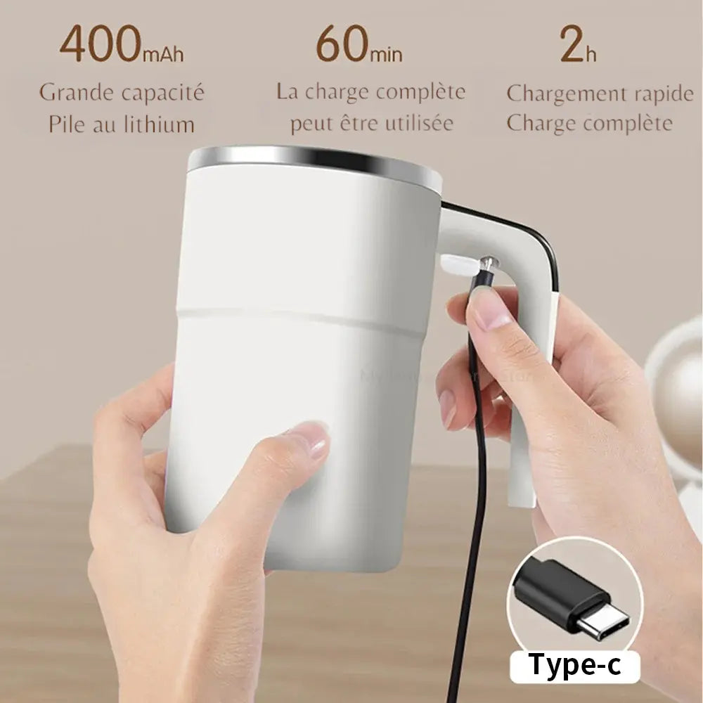 Tasse pour cafe agitation chargeur type C