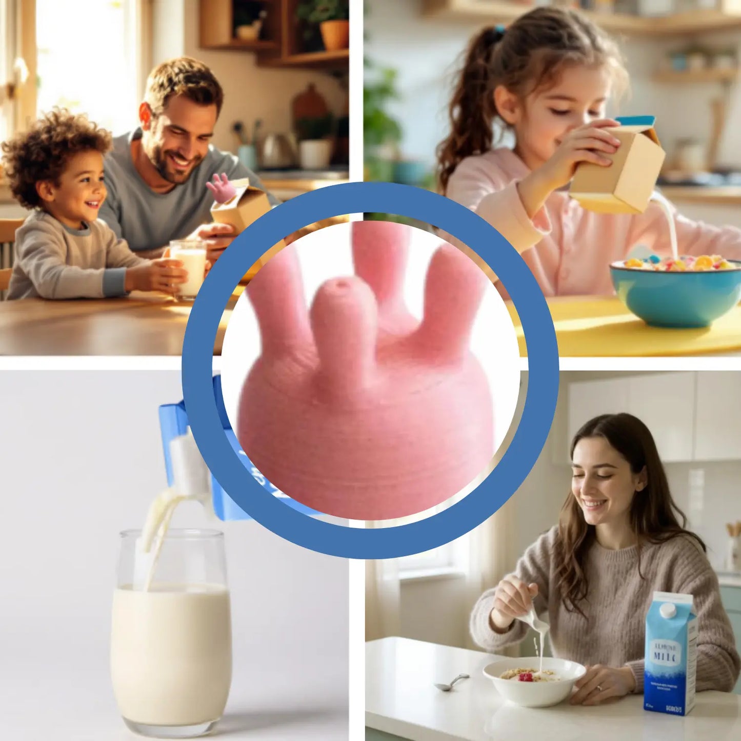 BOUCHON DE BOUTEILLE DE LAITEN FORME DE PIS DE VACHE âCAW-CAP-KIDS Paradis Cuisine