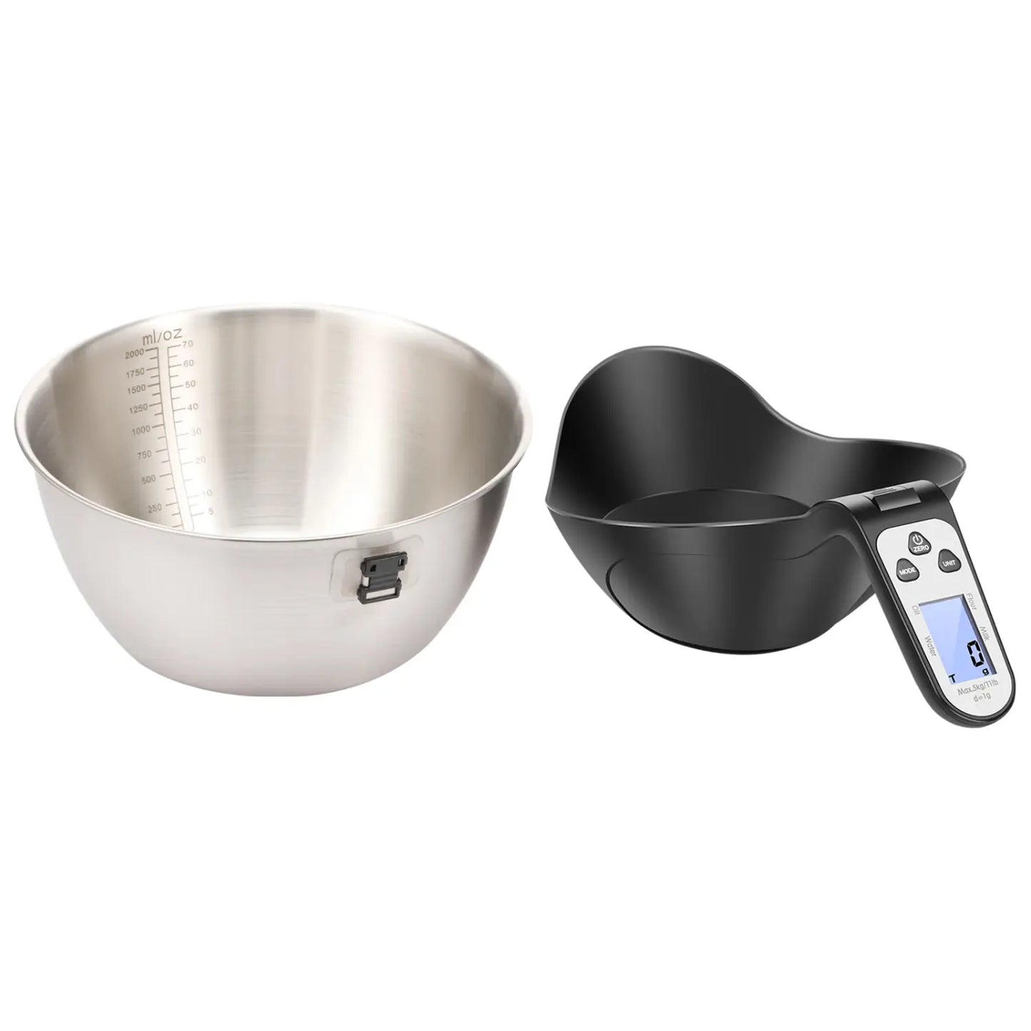 Digital Kitchens Scale with Bowl Weight Scale Stainless Steel/Plastic Food Scale Kitchen Scale With Graduated Scale ml/oz Bowl Paradis Cuisine