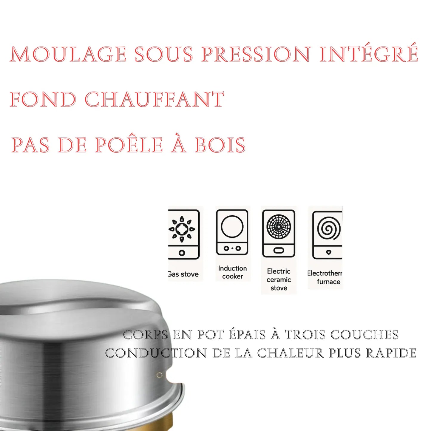 316 Stainless Steel 32cm Divided Hot Pots Fondue Chinese Soup Hotpots Induction Cooker Cooking Pot Twin Divided Paradis Cuisine