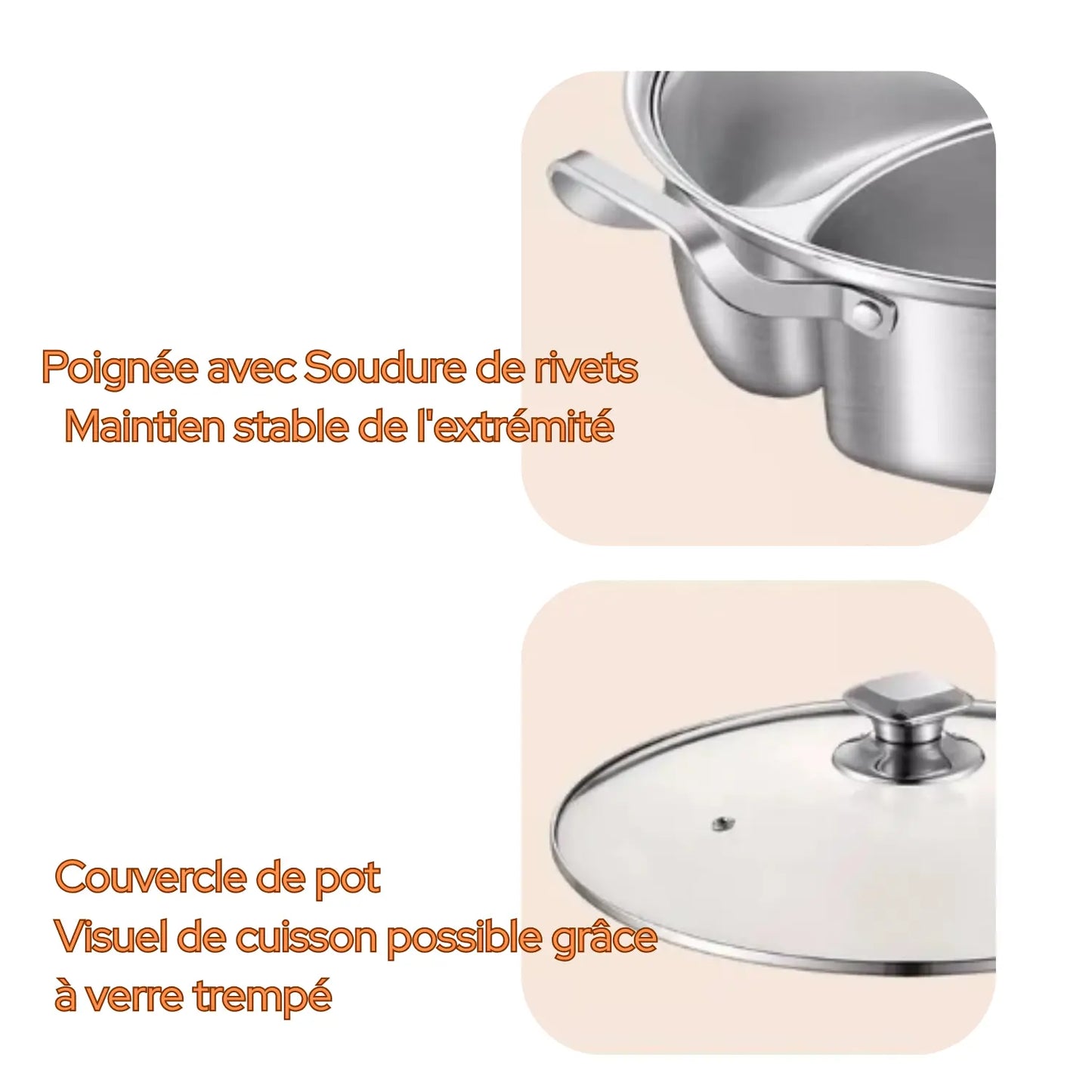 316 Stainless Steel 32cm Divided Hot Pots Fondue Chinese Soup Hotpots Induction Cooker Cooking Pot Twin Divided Paradis Cuisine