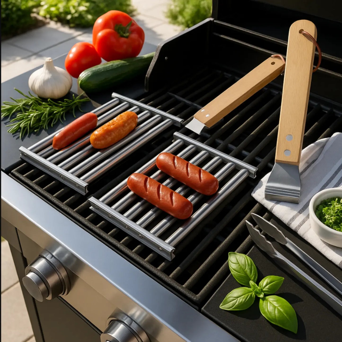 ACCESSOIRE BARBECUE - SUPPORT À HOT DOG │ HOT-DOG ROLLER Paradis Cuisine