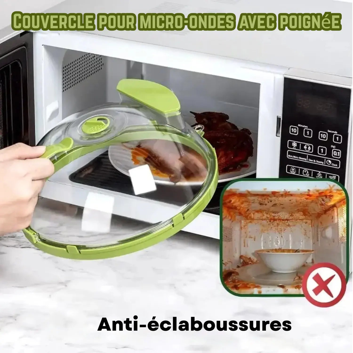 Couvercle micro onde antiéclaboussures Gadgets Paradis 