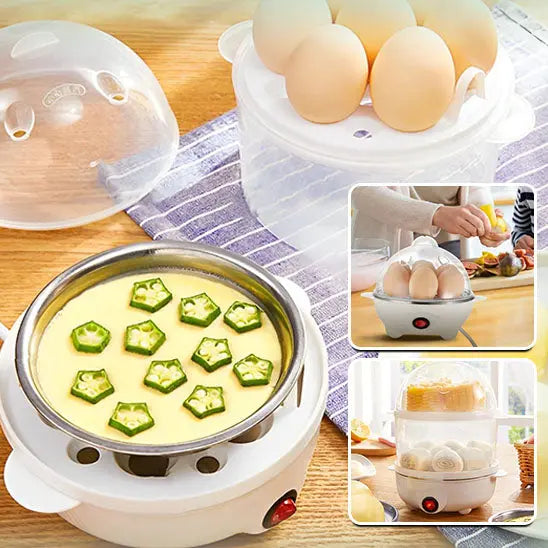 Cuiseur à oeufs à vapeur 110V/220V Multifunctionnel Electric Egg Boiler Double Layers Breakfast Machine 