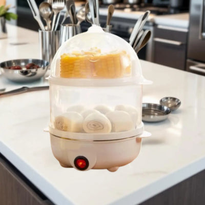 Cuiseur à oeufs à vapeur 110V/220V Multifunctionnel Electric Egg Boiler Double Layers Breakfast Machine Paradis Cuisine