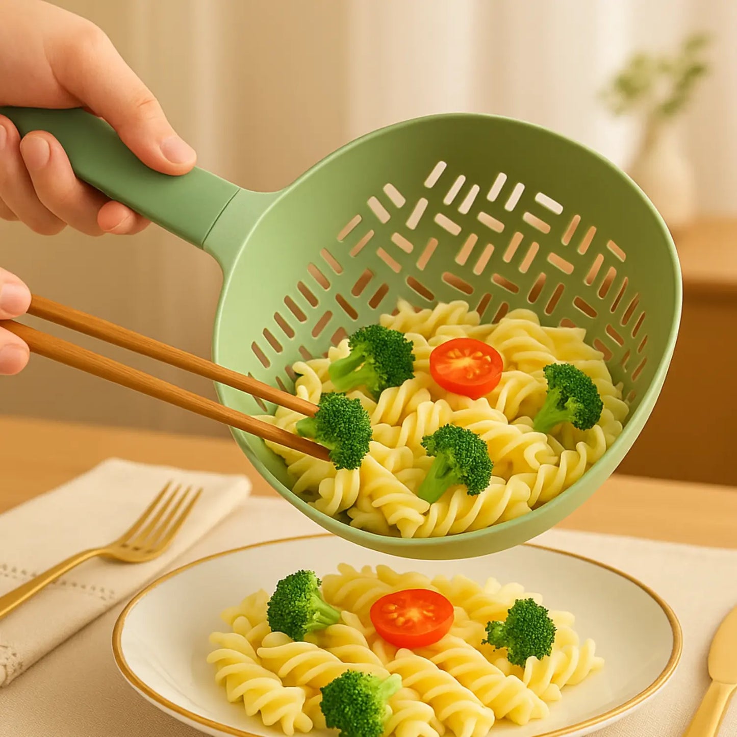 Écumoire à pates en silicone -Paradis-Cuisine