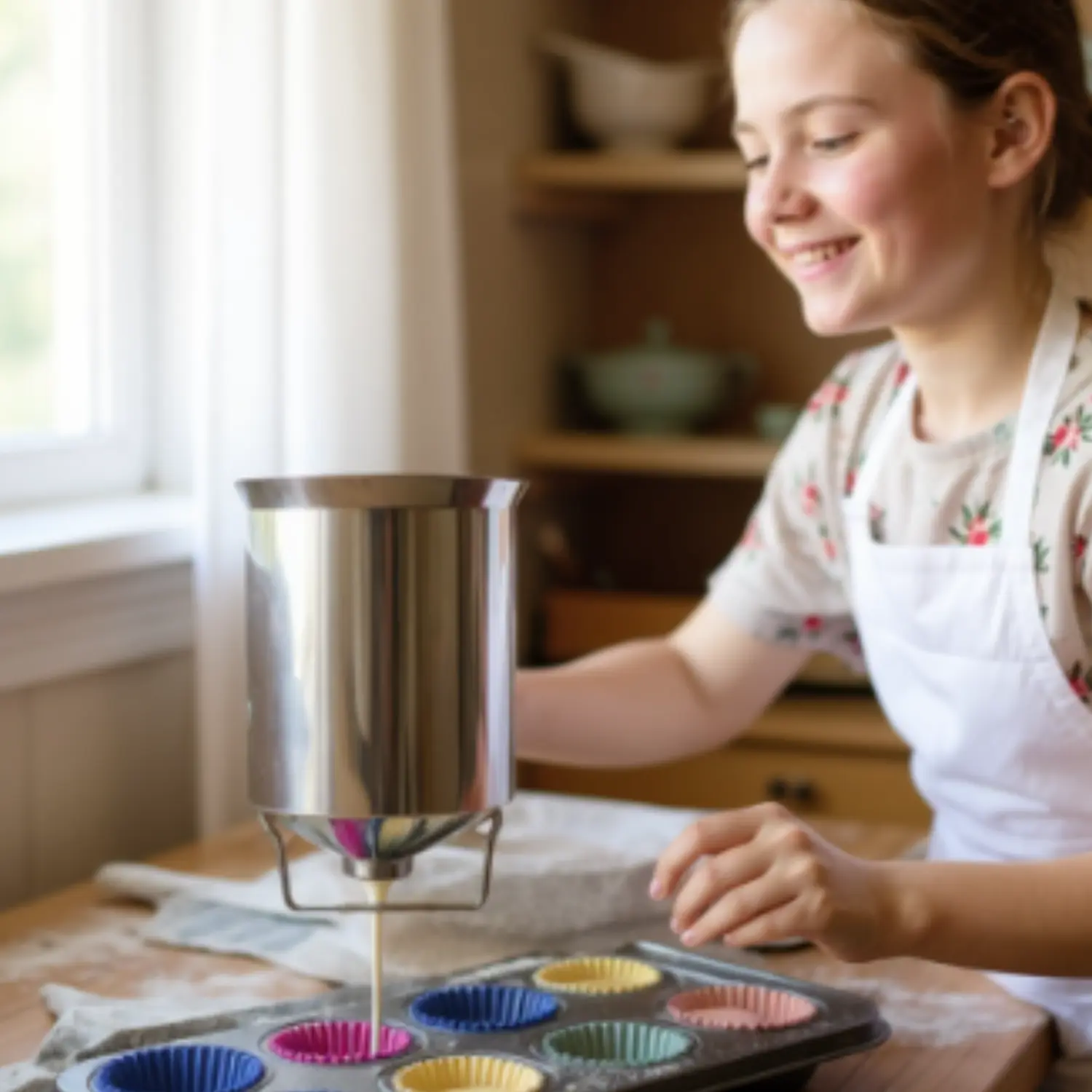 Entonnoir à piston inox dispenser- Paradis Cuisine