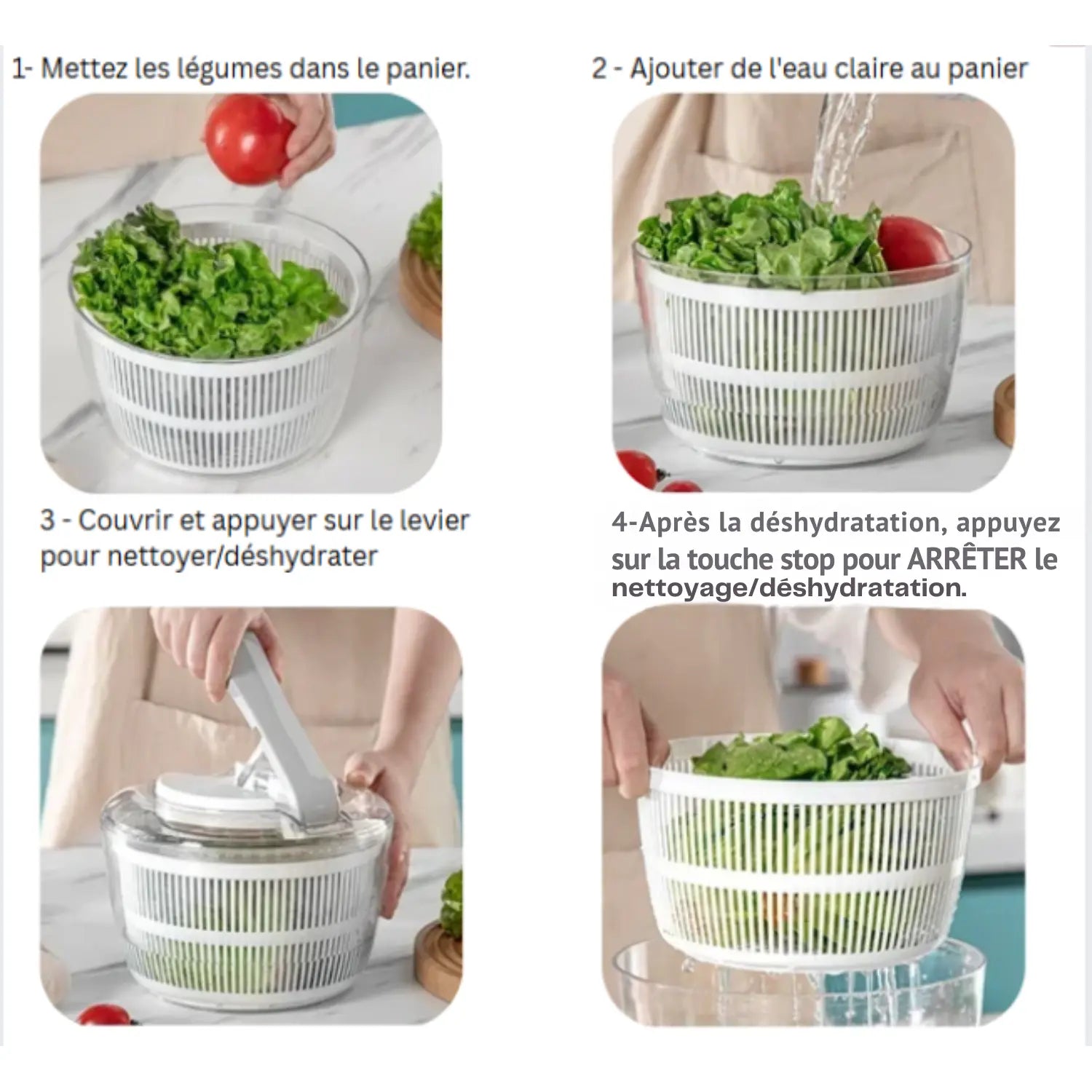 ESSOREUSE À SALADE (PISTON) │ PISTON-SPINNER Paradis Cuisine