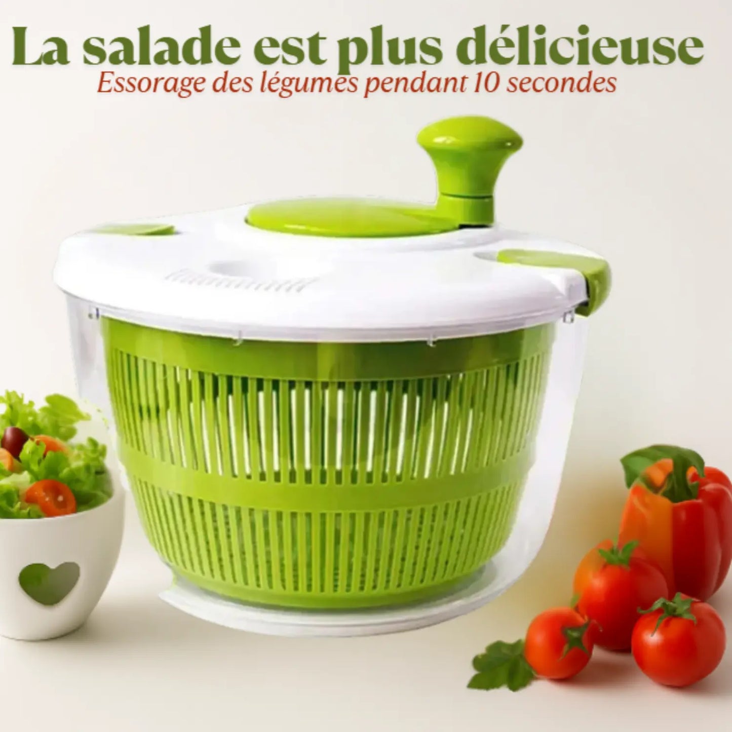 ESSOREUSE À SALADE  AVEC POIGNÉE │LEGU-DEHYDRATOR Paradis Cuisine