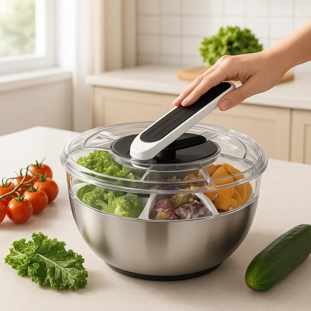 Essoreuse à Salade INOX Levier - Paradis Cuisine