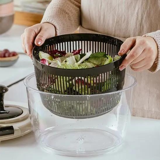 Essoreuse à salade rotation par levier fonctionnement   - Paradis Cuisine
