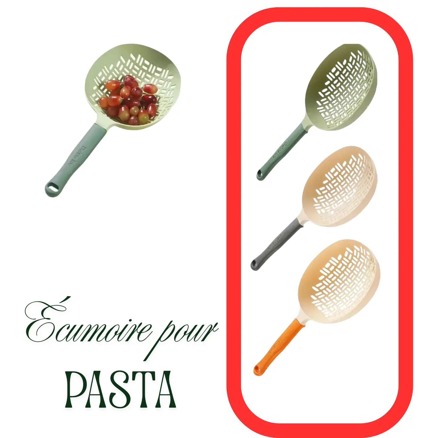 Écumoire à pates en silicone -Paradis-Cuisine