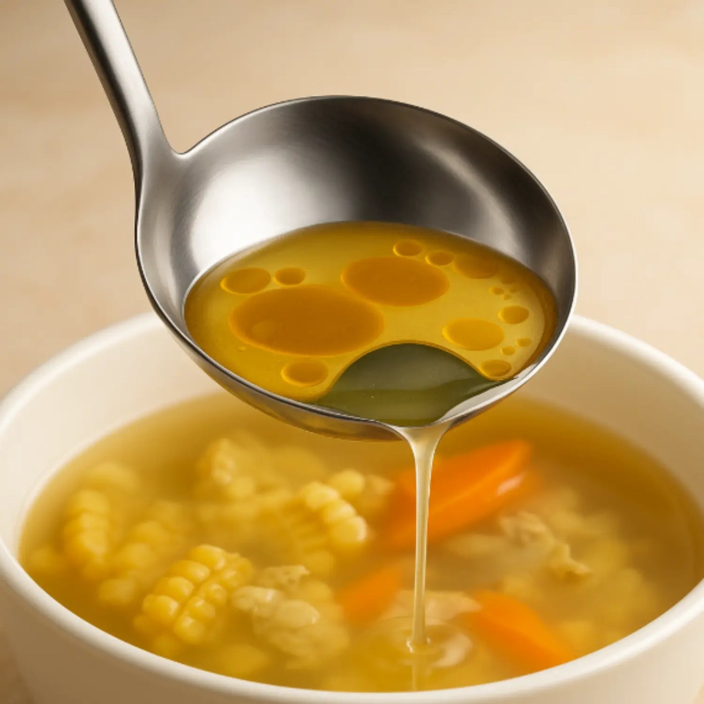 Louche  intelligente soupe huile