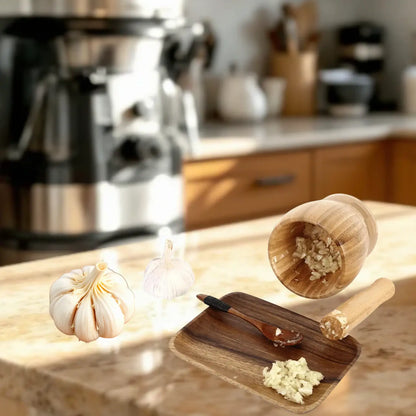 Mortier Pilon Bambou Ail