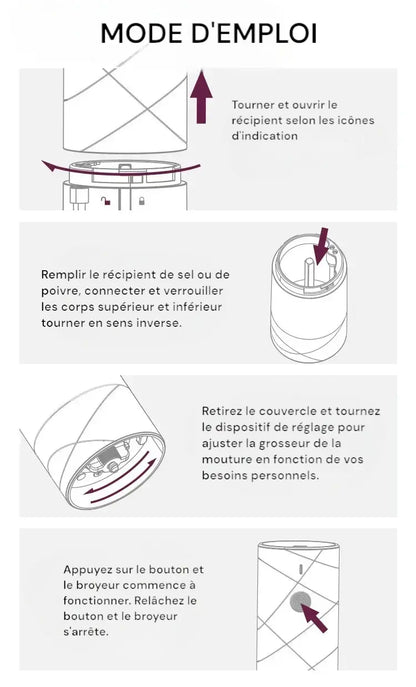 Moulin a sel et poivre electrique mode d emploi