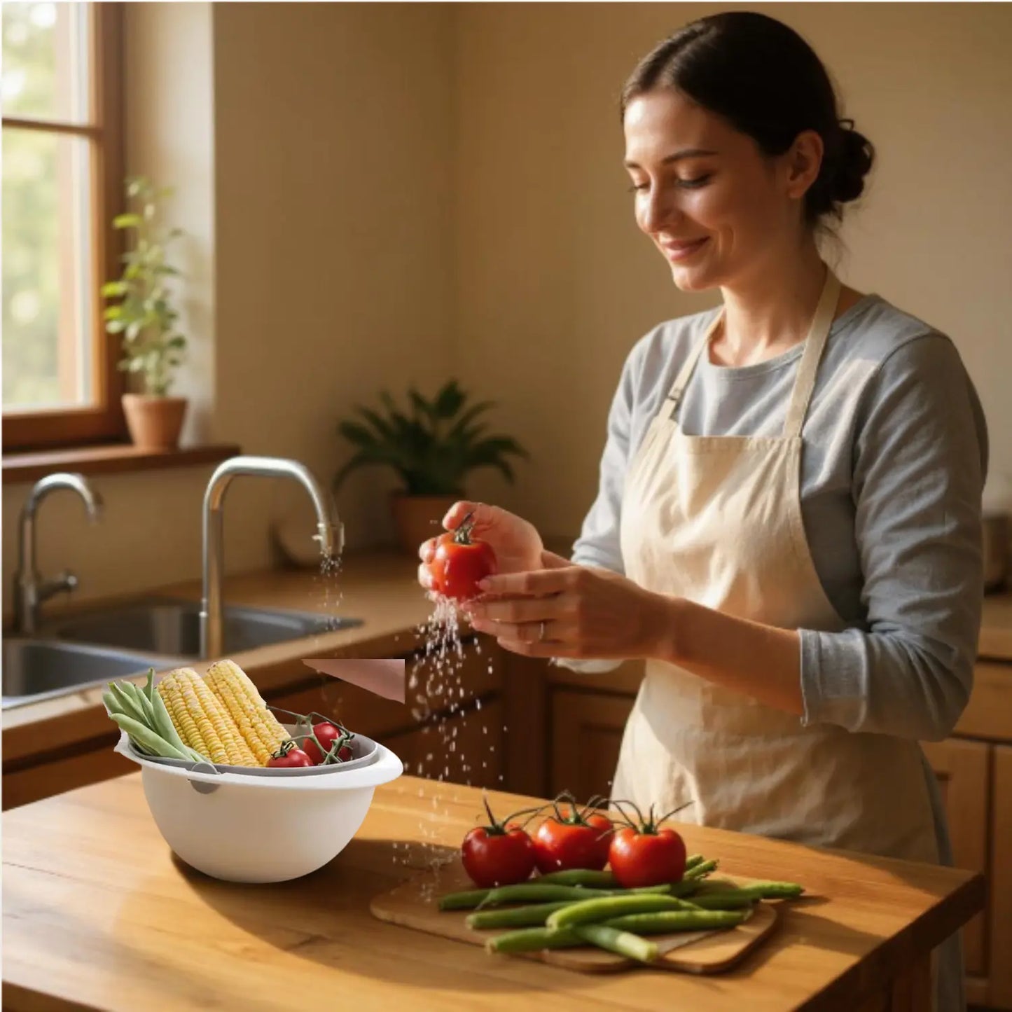 Passoire Multifonction à double couche - Paradis Cuisine