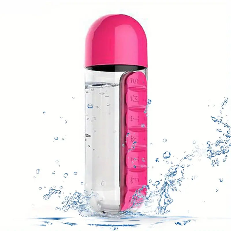 Pillulier Bouteille 2-en-1 rose