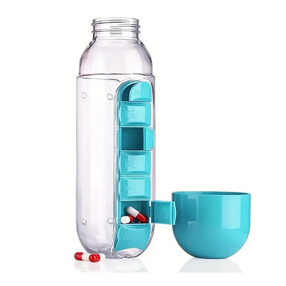 Pillulier Bouteille 2-en-1 bleu