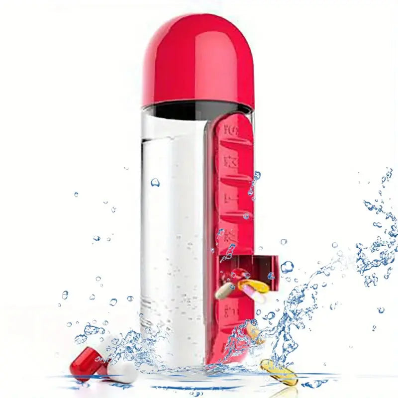 Pillulier Bouteille 2-en-1 rouge
