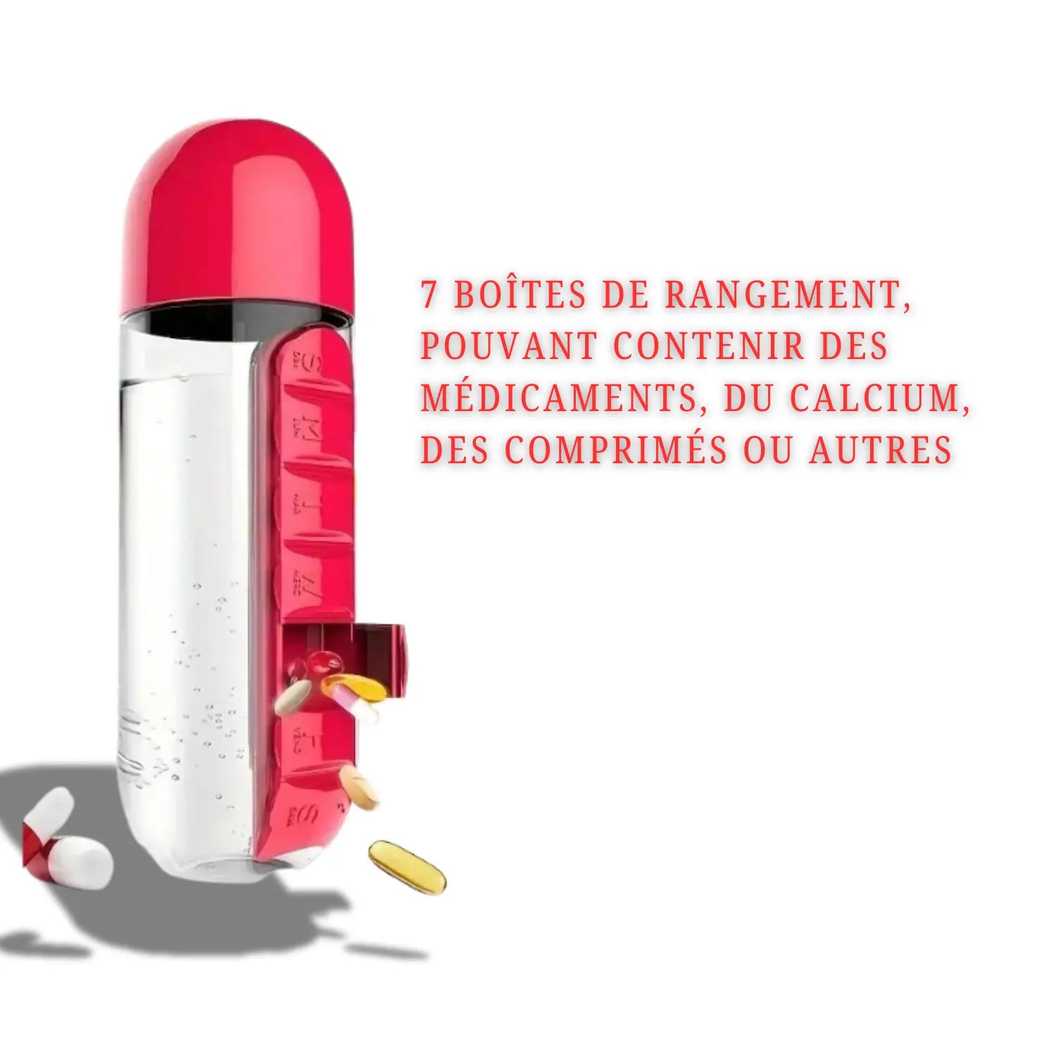 Pillulier Bouteille 2-en-1 semainier