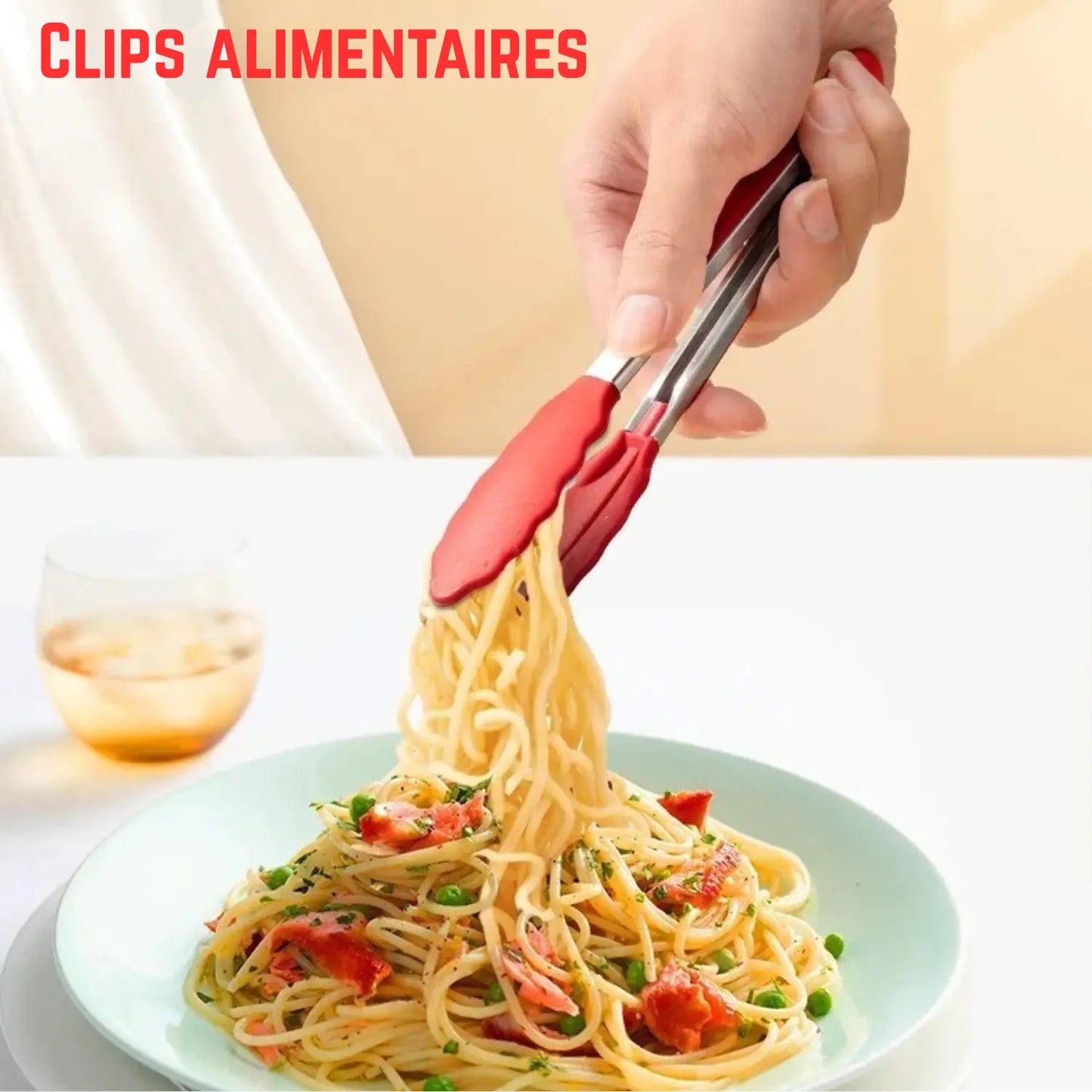 PINCE DE CUISINE EN ACIER ET SILICONE │ PINCE ALIMENTAIRE Paradis Cuisine