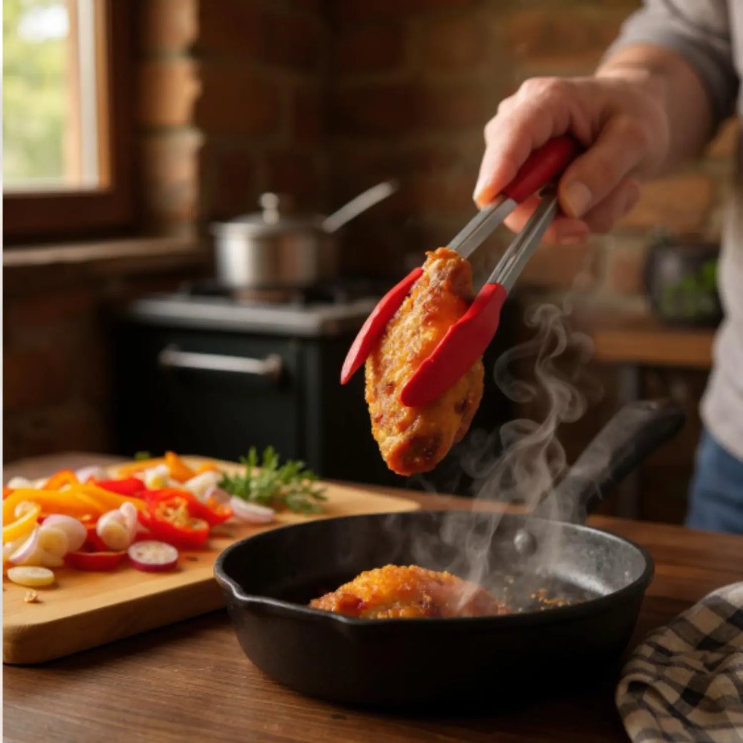 PINCE DE CUISINE EN ACIER ET SILICONE │ PINCE ALIMENTAIRE Paradis Cuisine