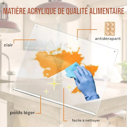 Planche à découper en acrylique  transparent  matière