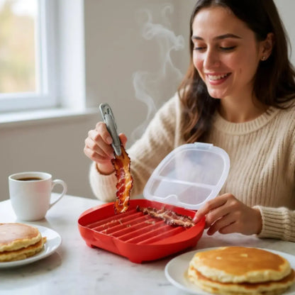 PLATEAU À BACON POUR MICRO ONDES EN SILICONE │ SILICONE-BACON-MAKER Paradis Cuisine