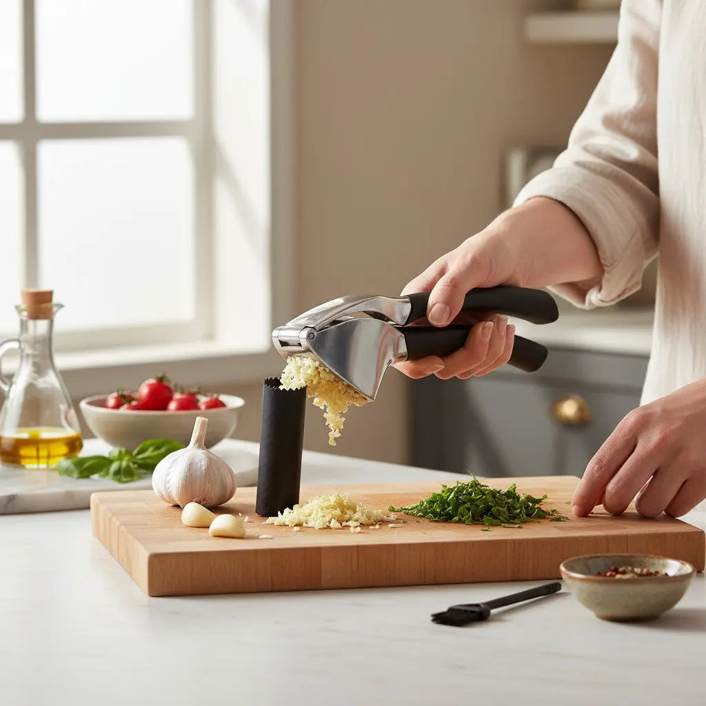 PRESSE AIL À POIGNÉES NOIRES | RUBBER-GARLIC-PRESSER Paradis Cuisine
