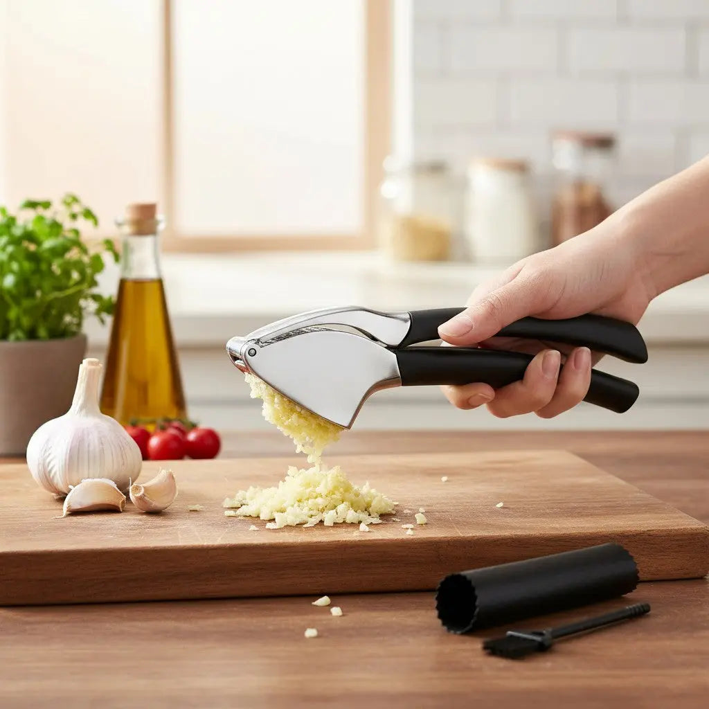 PRESSE AIL À POIGNÉES NOIRES | RUBBER-GARLIC-PRESSER Paradis Cuisine