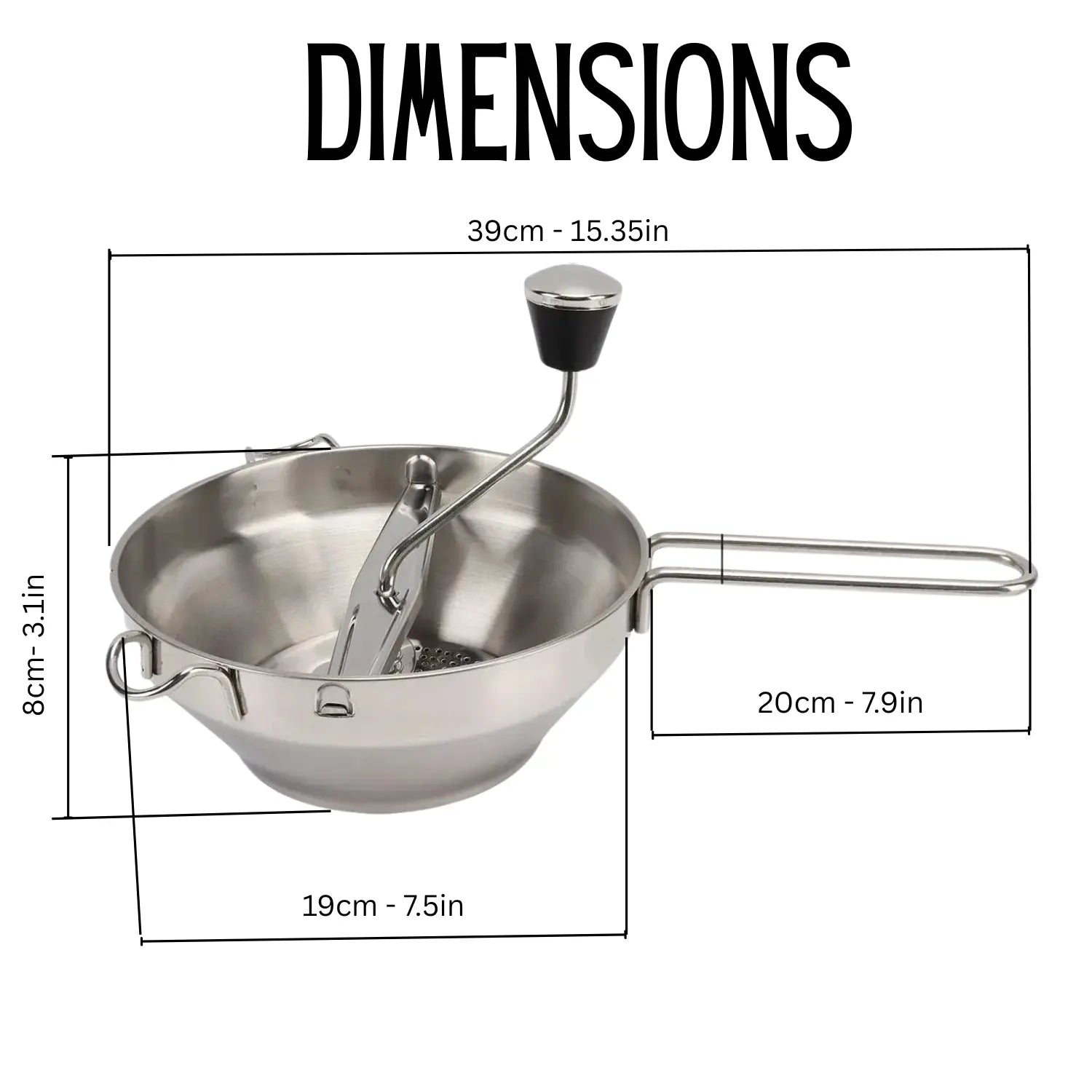 Presse purée manuel moulinex dimensions