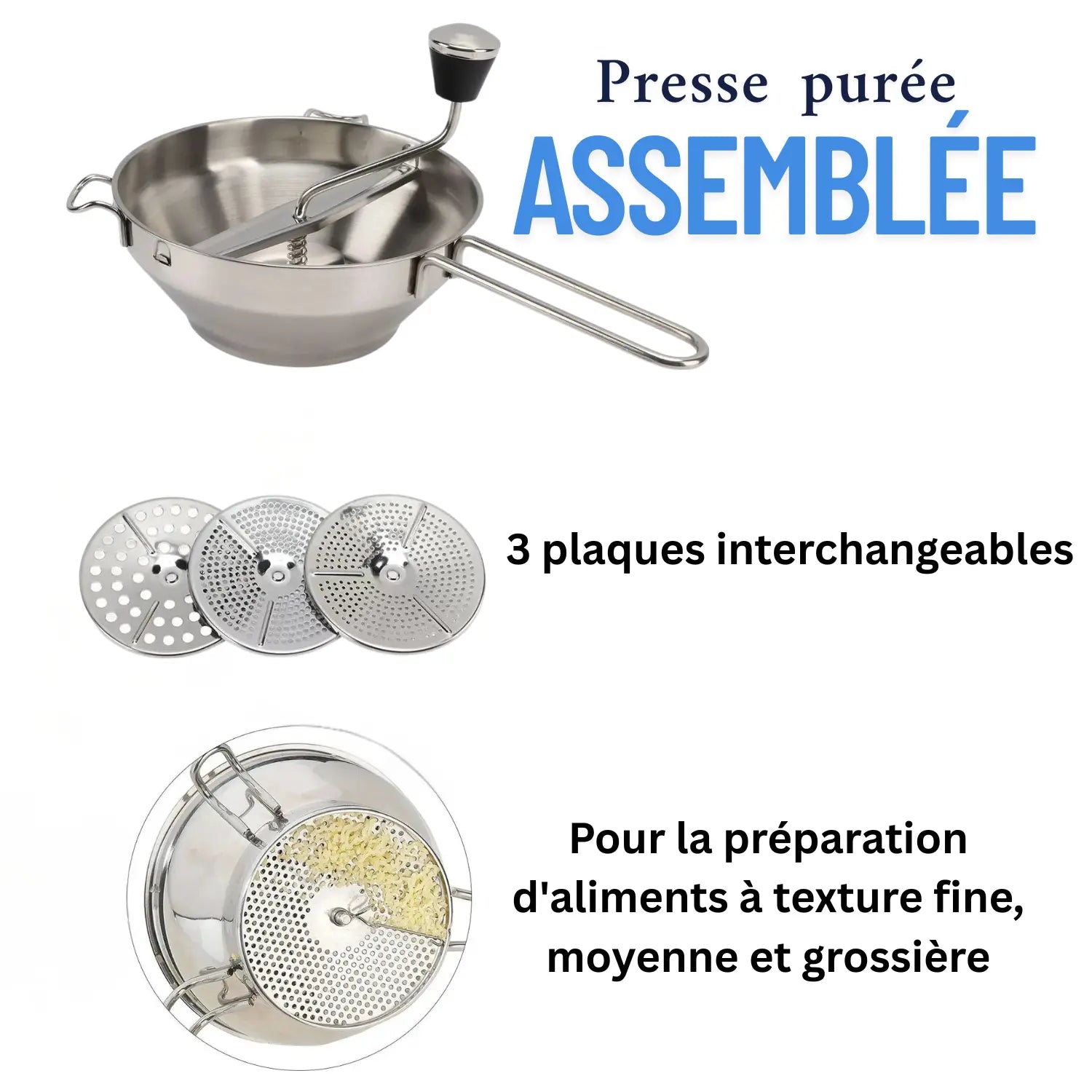 Presse purée manuel moulinex 3plaques